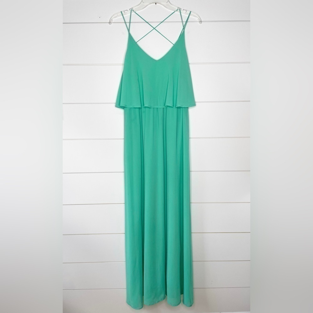 Everly Mint Green Tiered Spaghetti Strap Maxi Dress Women’s Size Medium